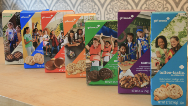 This year’s lineup of Girl Scout cookies has nine options to choose from. (Photo by Anna Youngs)