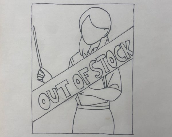 Out of stock label teacher drawing
