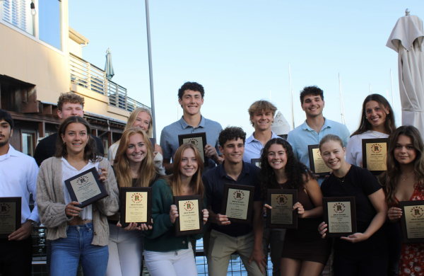 Twelve seniors were presented with awards to recognize their commitment to being outstanding high school athletes (Photo by Zoe Gister).