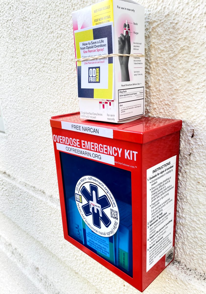 Installed in three locations across Marin, the Naloxboxes each hold 2 nasal sprays.