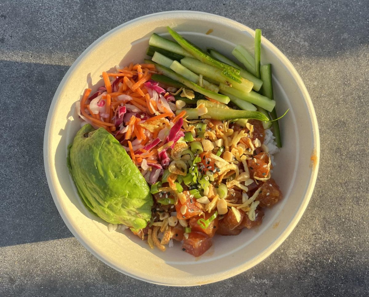 Covered in avocado, cucumber and carrot, this poke bowl from World Wrapps is just as delicious as it is eye-catching.