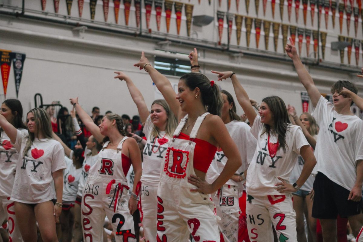 Seniors perform a New York inspired dance number at their last homecoming rally. 
