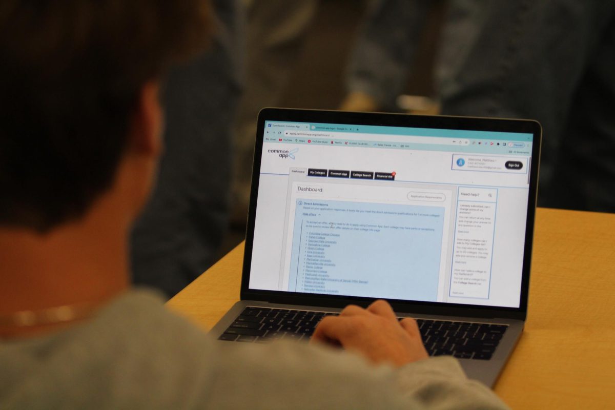 A student navigates colleges on the Common Application, used by over 1000 institutions nationwide. 