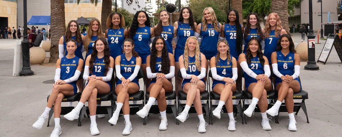 Full roster of the San Jose State University women's volleyball team, courtesy of SJSU Athletics. 