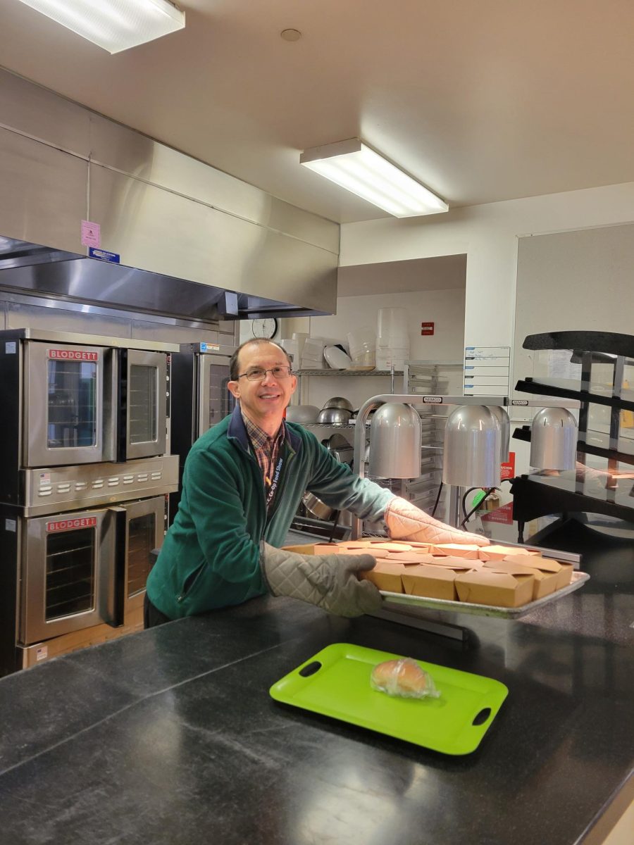 Ben Guyton prepares lunch for Archie Williams students. Photo courtesy of Ben Guyton.