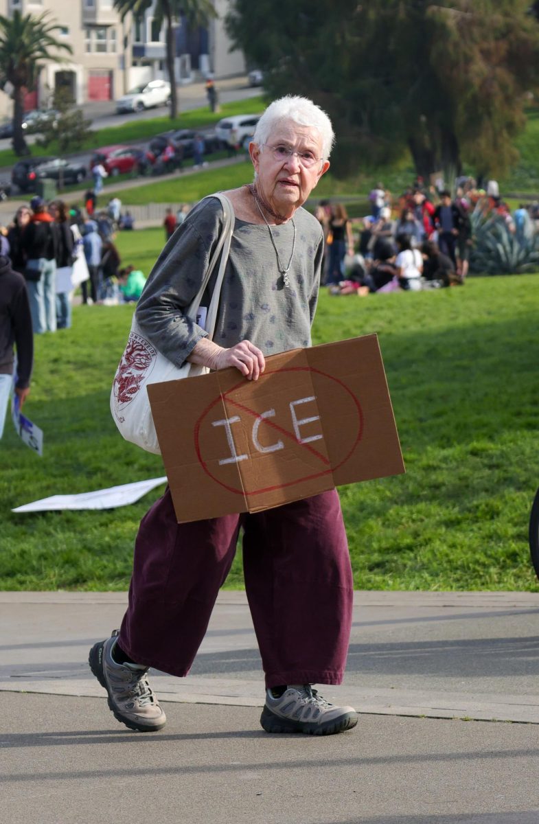 Protesters from all around the Bay Area and of all ages walk together to show solidarity.