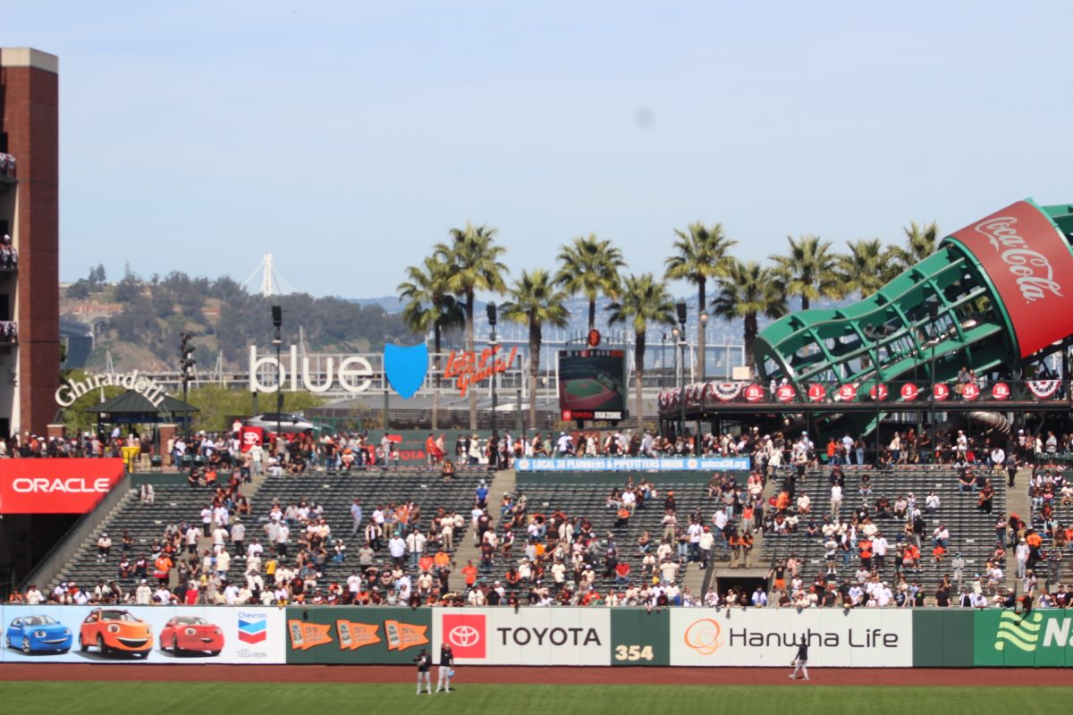 MLB enthusiasts across from section 208 see the whole field and watch as kids slide through the Coca-Cola bottle and hit home runs at the Toyota Fan Zone.
