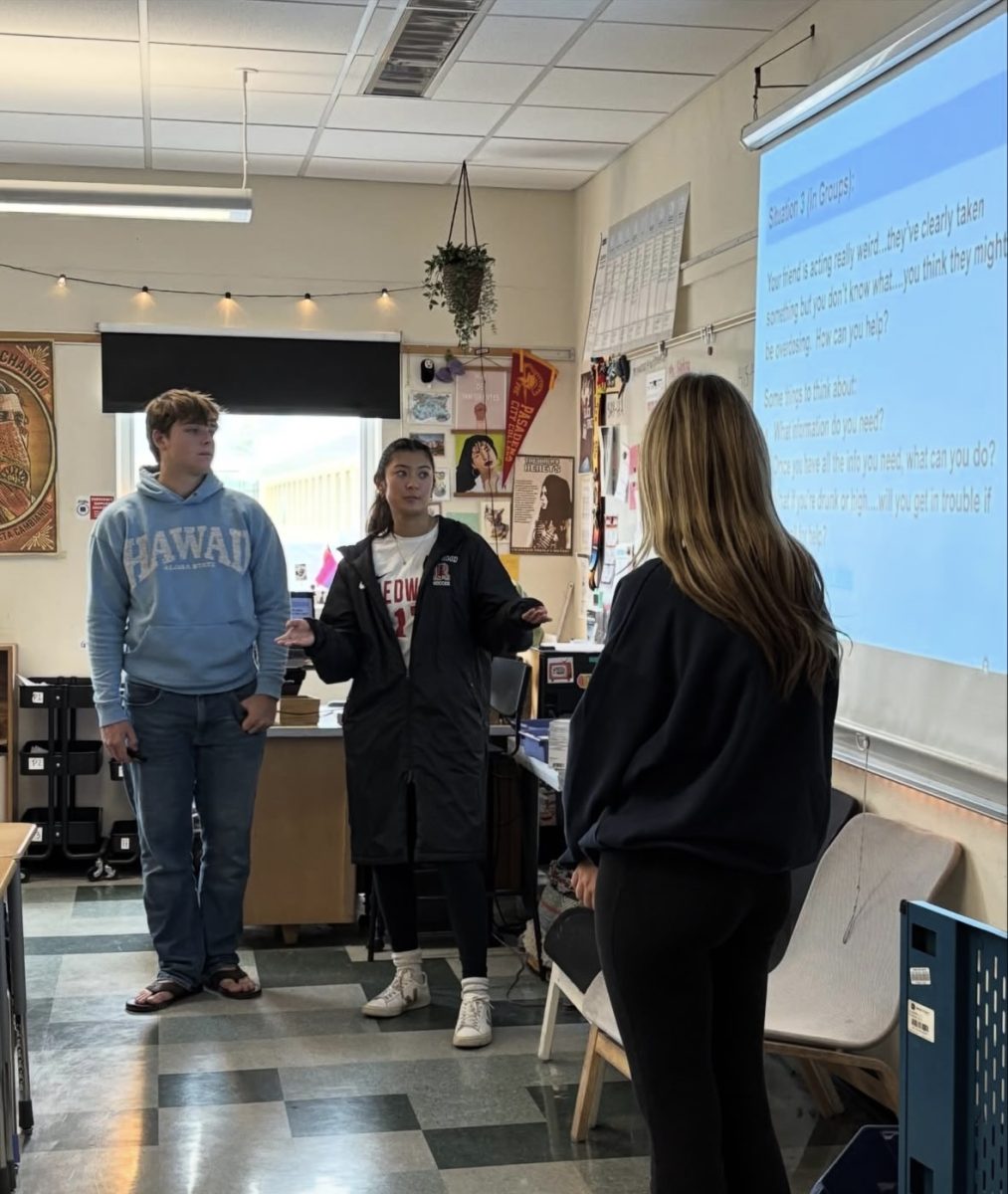 Members of TUPE program conclude their presentation for a freshman class. (Courtesy of @redwoodtupe on instagram)
