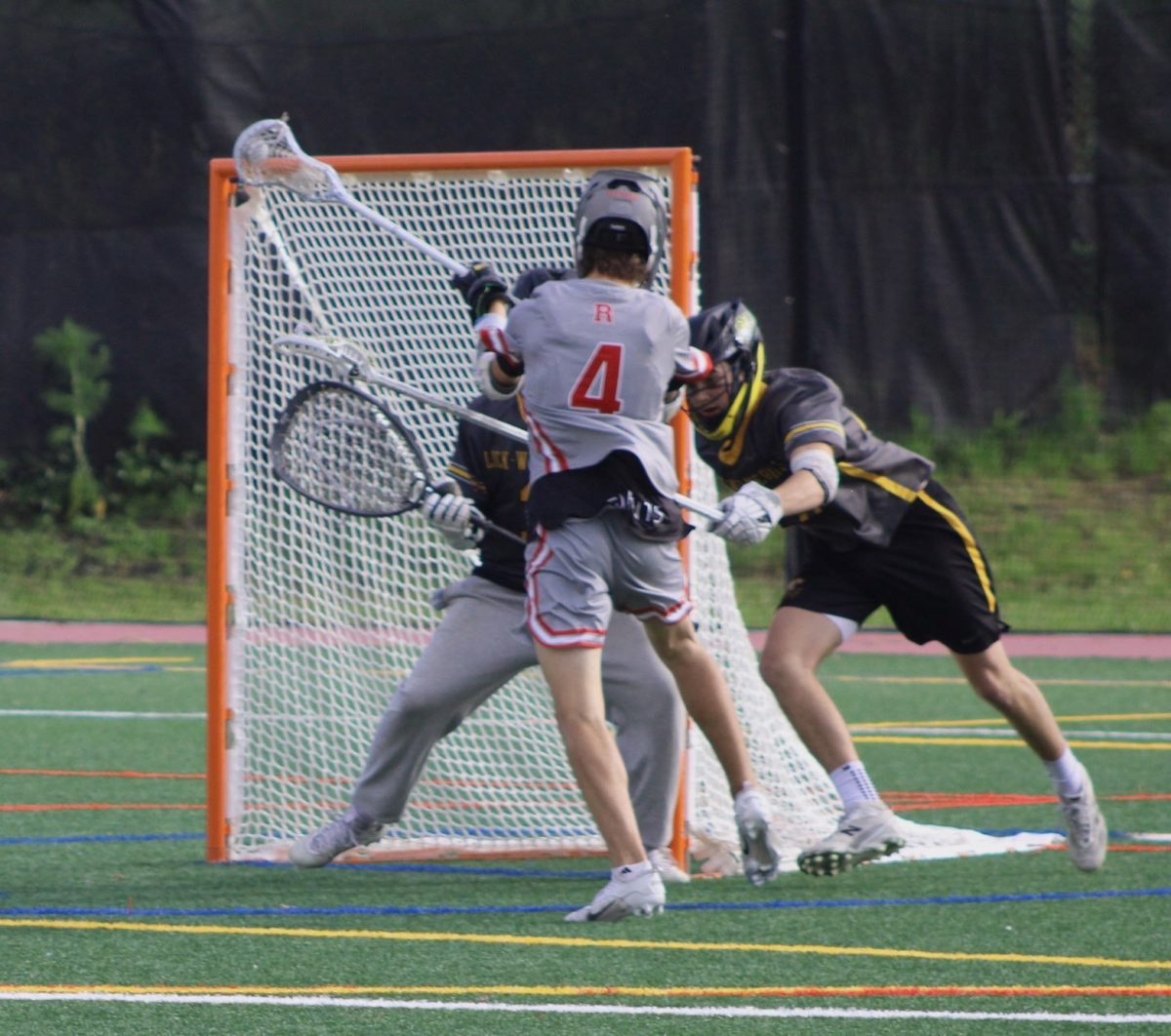 Junior Tate Ralston takes a shot on goal