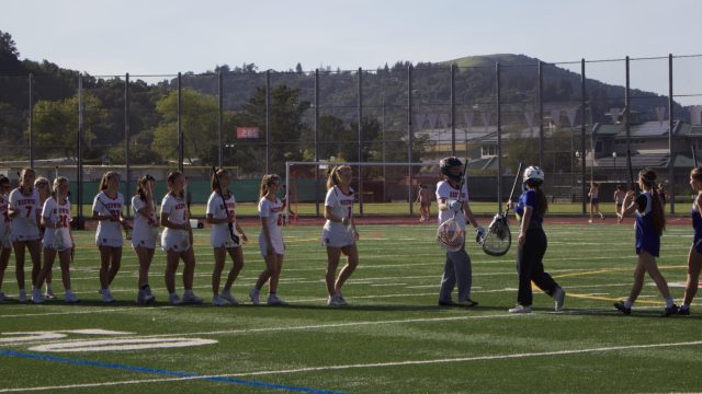 The Giants and Terra Linda exchange congratulations after a hard-fought game.
